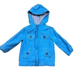 Tea Collection Toddler Hooded Jacket‎ Blue XS Unisex Kids Casual 2/3 Yeara